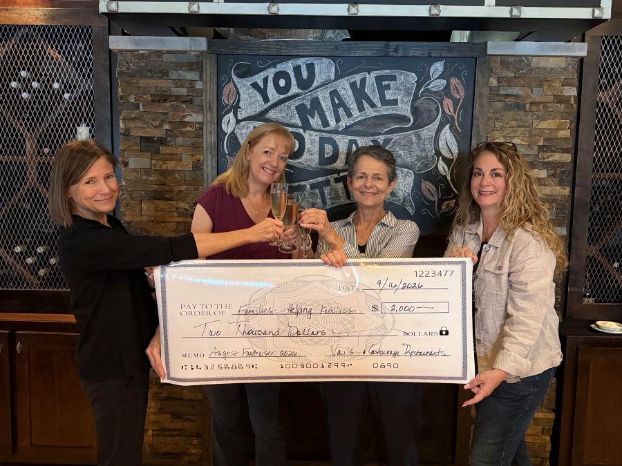 Vai's Restaurant donates $2000 to FHF